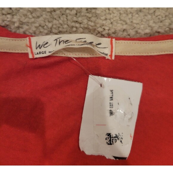 NWT Free People Women Heart of Mine Colorblock Top Shirt Burnt Orange Tan Large - Picture 8 of 9